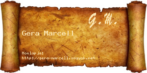 Gera Marcell névjegykártya